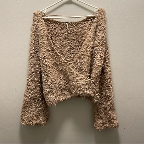 Free People Wrap Teddy Sweater - Picture 2 of 5